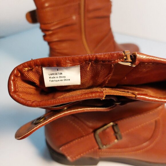 Ladies Brown Ankle Boots size 8 zip up - Picture 8 of 9